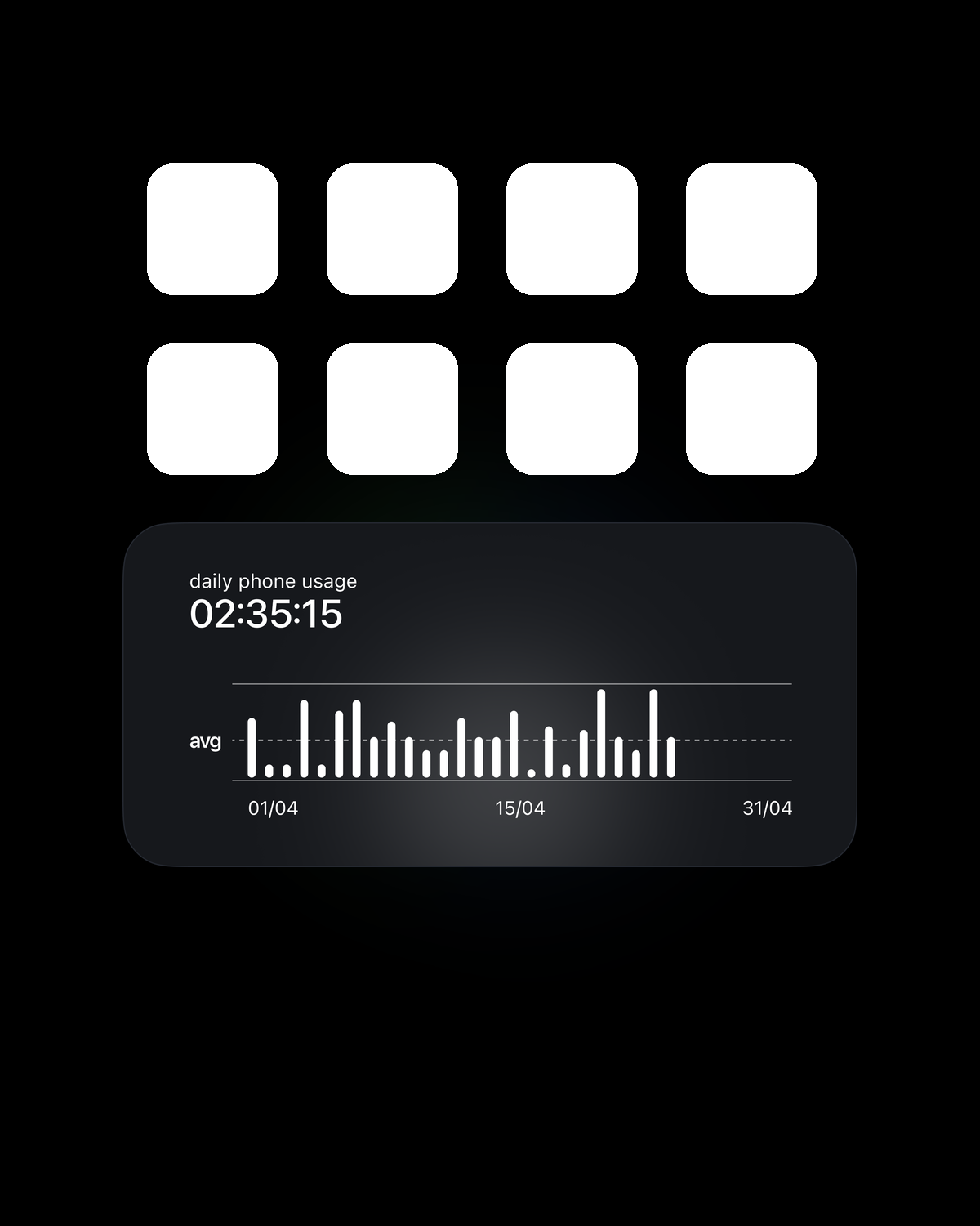 Home screen widget showing daily phone usage